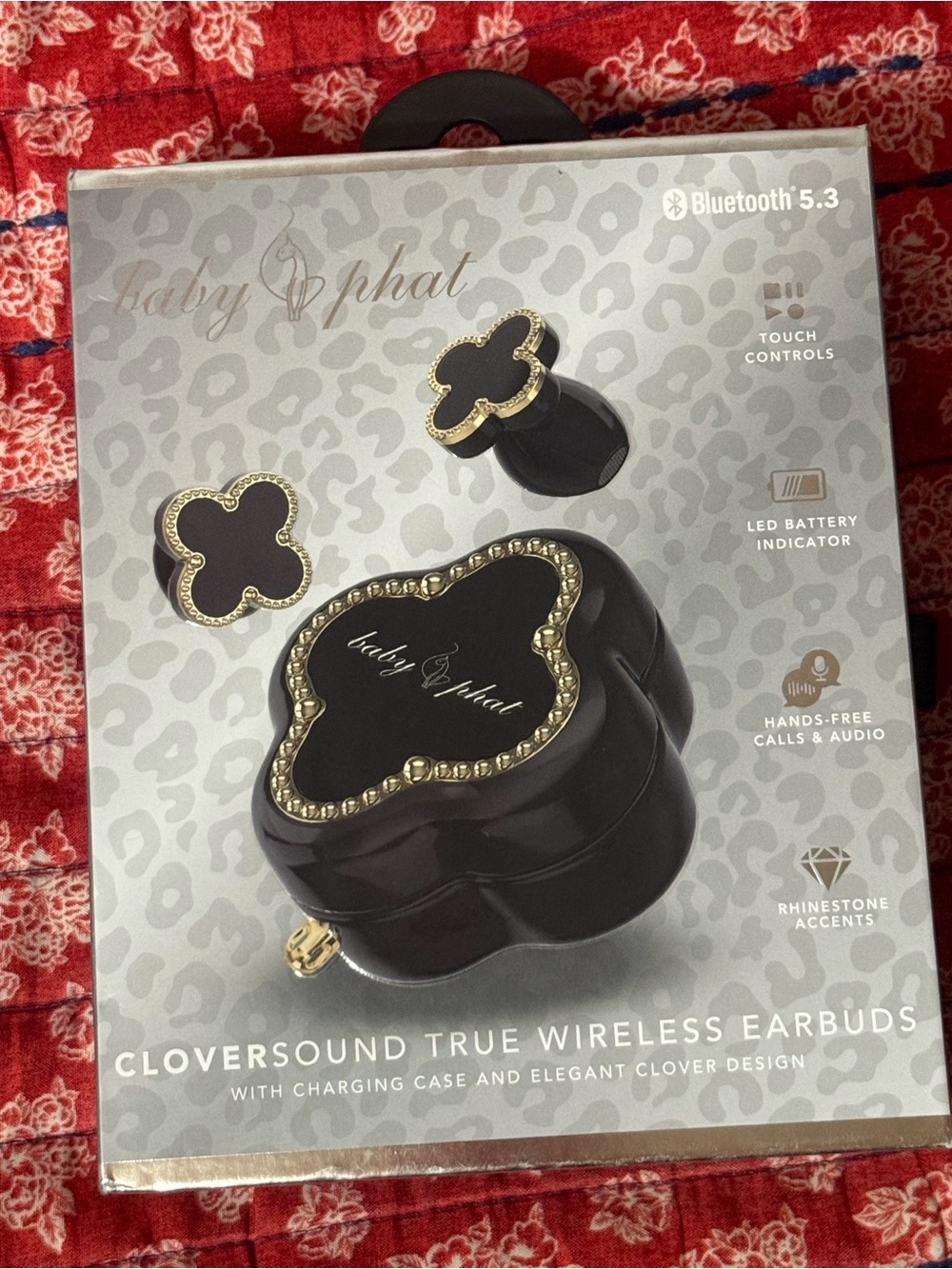 Baby Phat Black and Gold CloverSound Wireless Earbuds